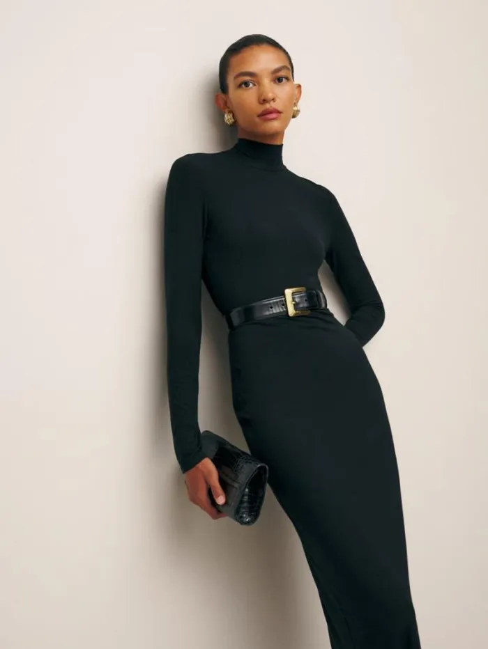 The Reformation Cherish Knit Dress Black 8211 Clothing