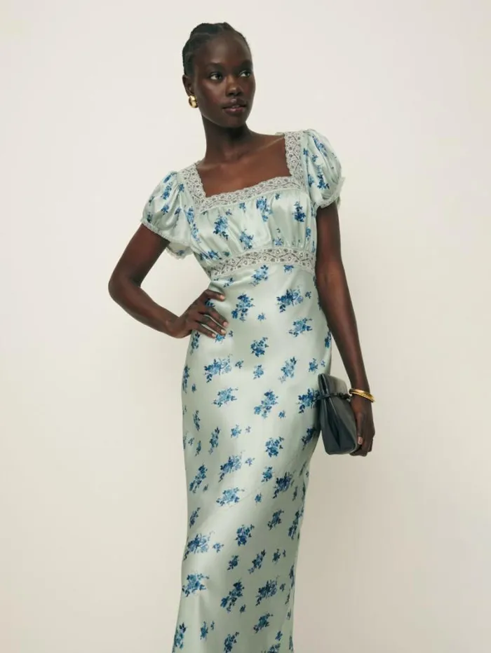 The Reformation Clarisse Silk Dress Leonie 8211 Clothing