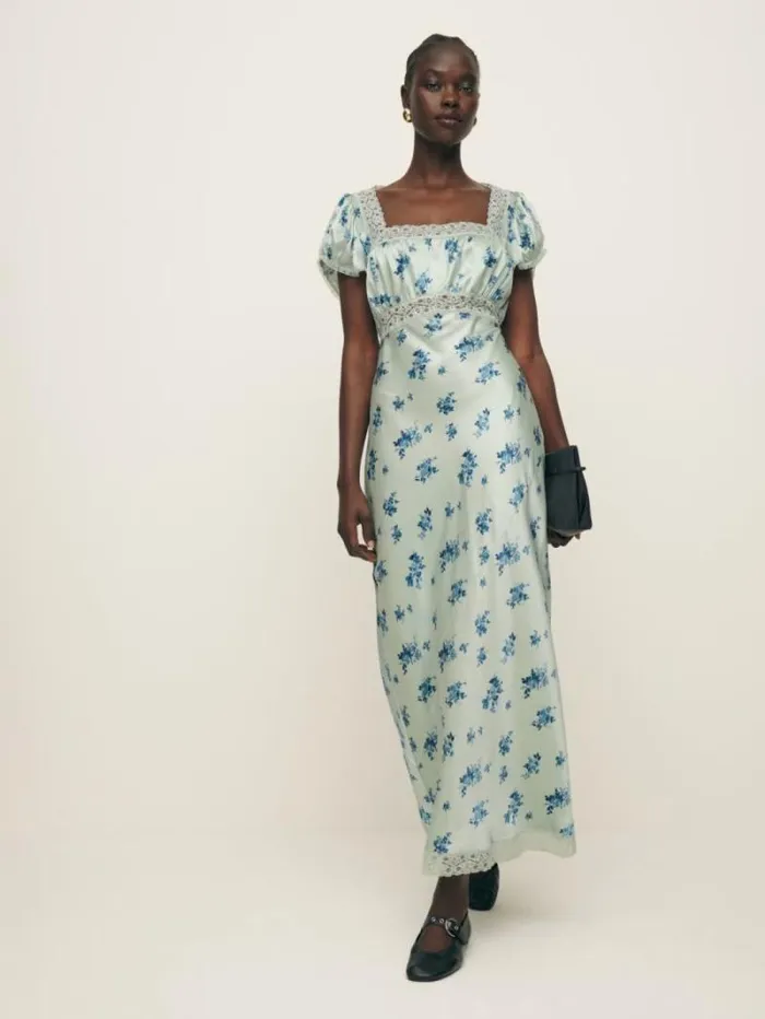 The Reformation Clarisse Silk Dress Leonie 8211 Clothing