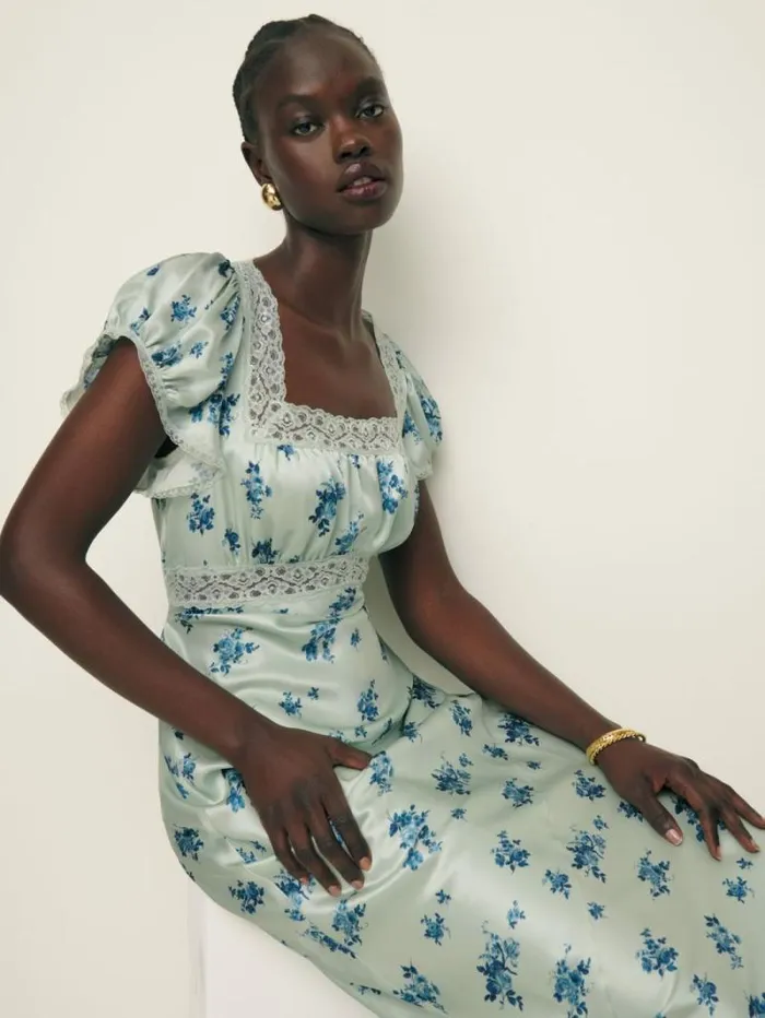 The Reformation Clarisse Silk Dress Leonie 8211 Clothing