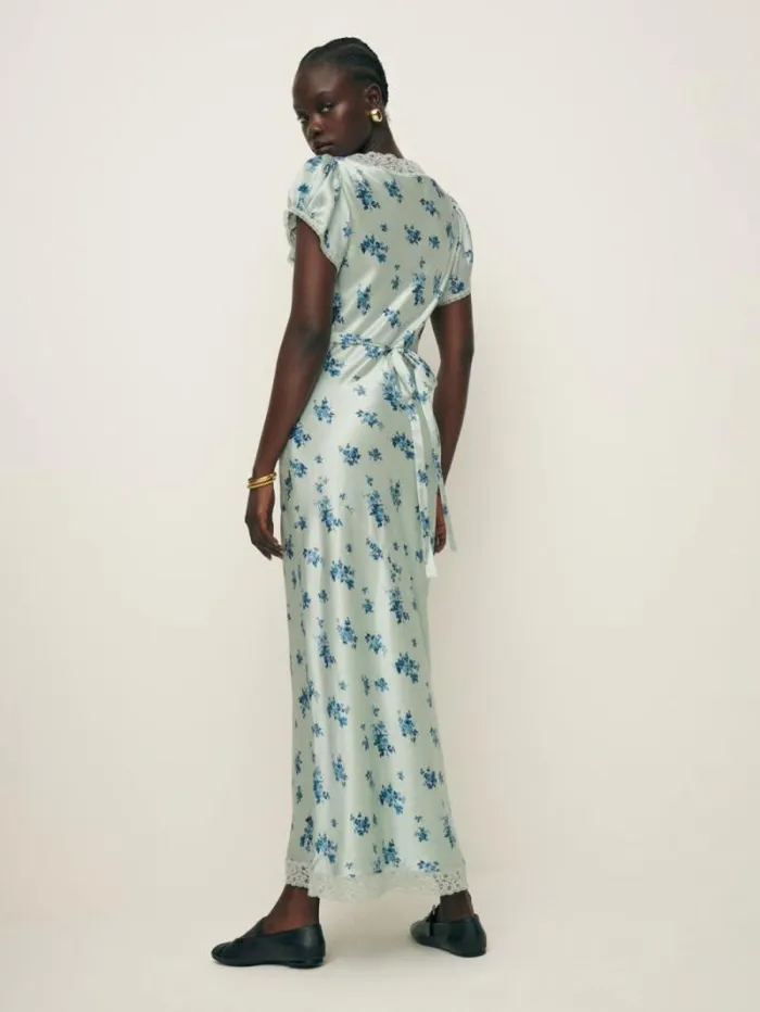 The Reformation Clarisse Silk Dress Leonie 8211 Clothing