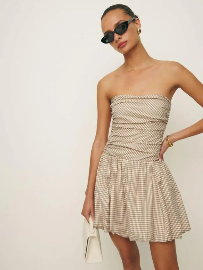 The Reformation Clea Dress Anzo Check 8211 Clothing