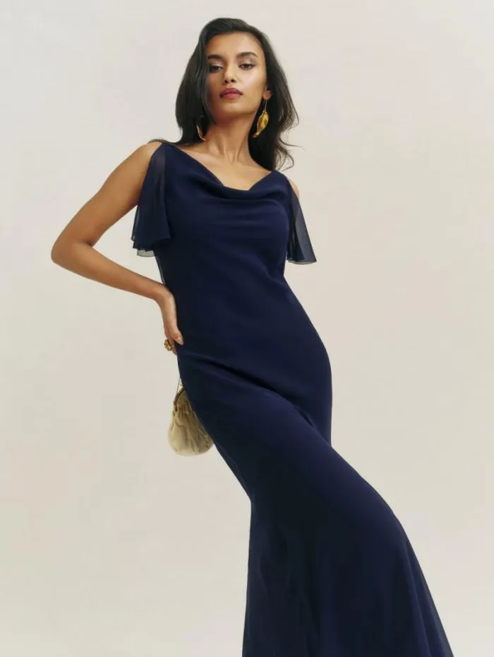 The Reformation Cressa Dress Navy 8211 Weddings