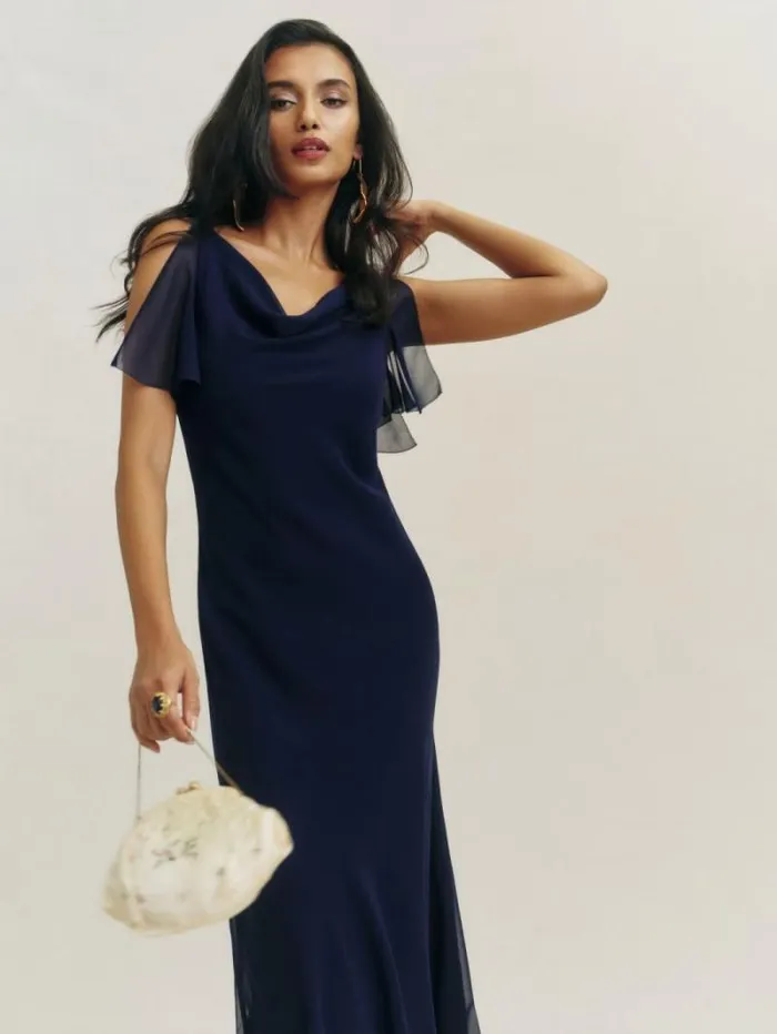 The Reformation Cressa Dress Navy 8211 Weddings