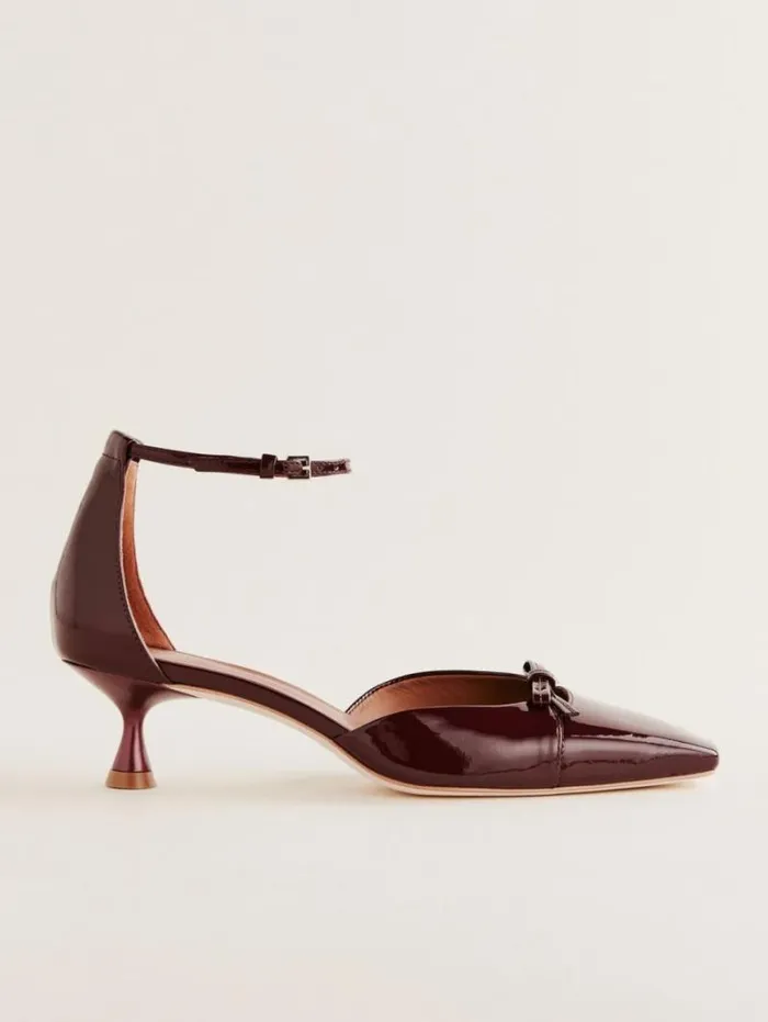 The Reformation Darcy Bow Pump Wine Patent 8211 WeddingsShoes