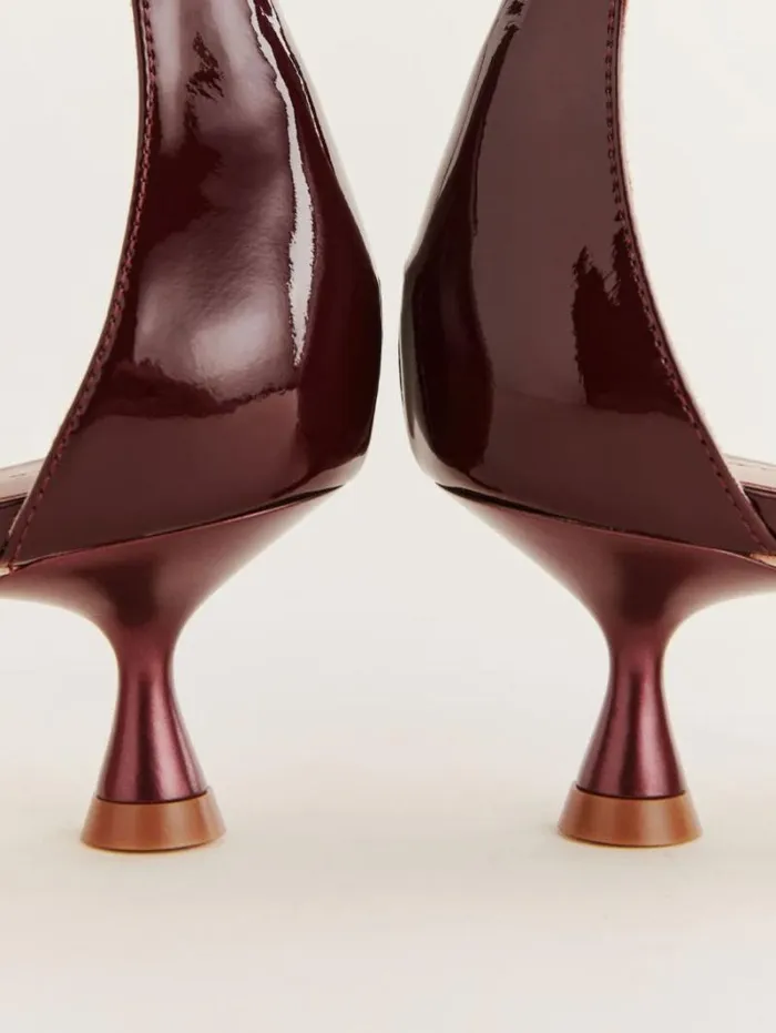 The Reformation Darcy Bow Pump Wine Patent 8211 WeddingsShoes