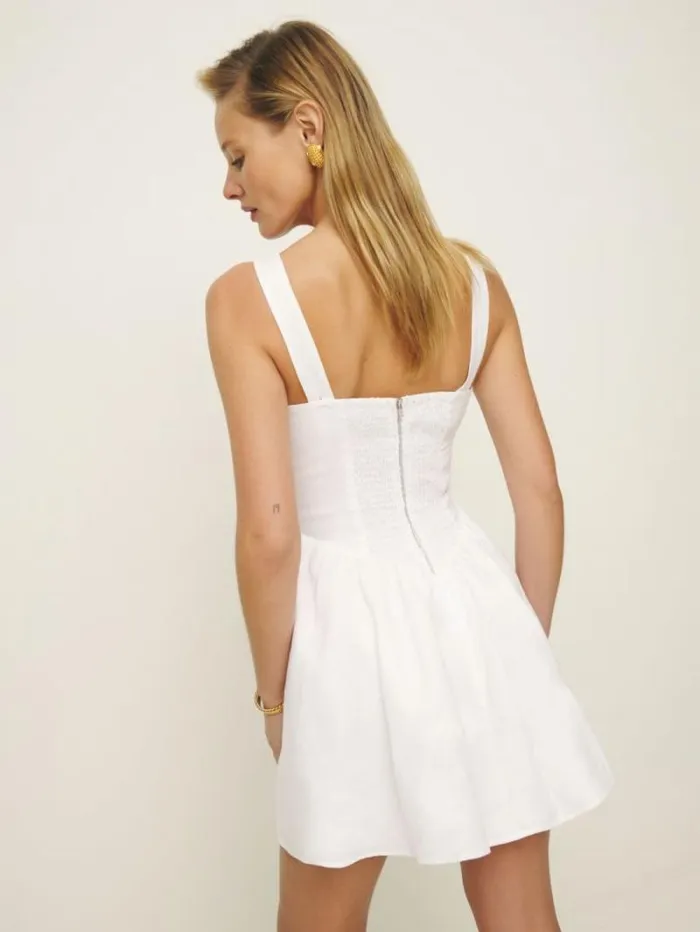 The Reformation Daria Linen Dress White 8211 Clothing