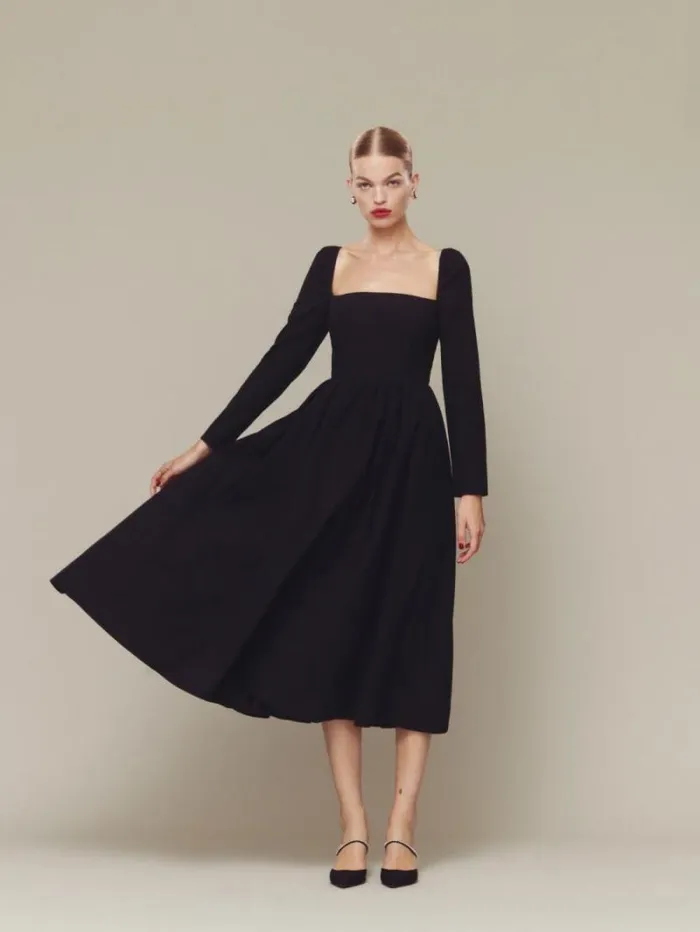 The Reformation Elly Dress Black 8211 Clothing