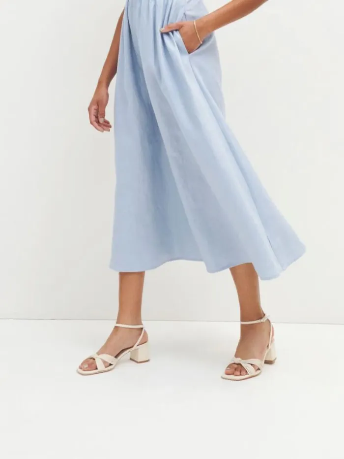 The Reformation Emily Mignon Sandal Almond 8211 WeddingsShoes