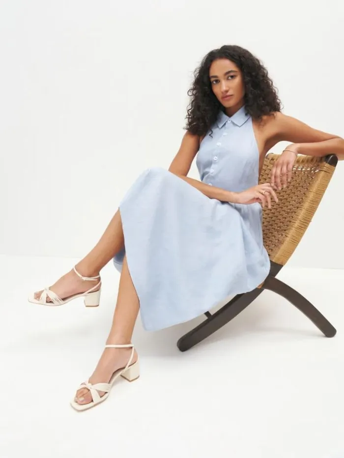 The Reformation Emily Mignon Sandal Almond 8211 WeddingsShoes