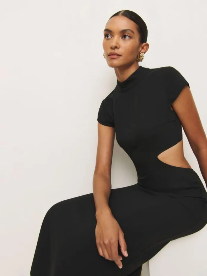 The Reformation Evelina Dress Black 8211 Clothing