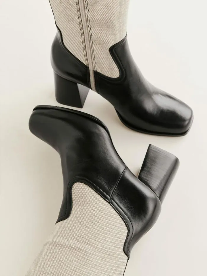 The Reformation Frederique Knee High Boot Black Oatmeal 8211 Shoes