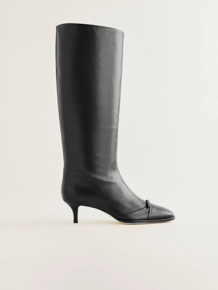 The Reformation Gal Knee High Boot Black Leather 8211 Shoes