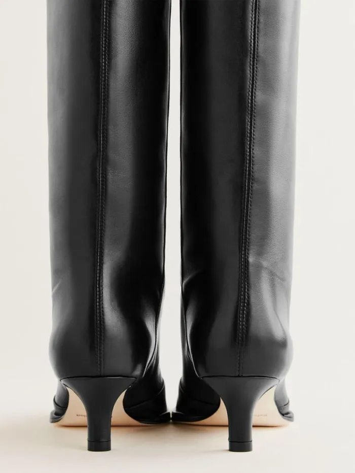 The Reformation Gal Knee High Boot Black Leather 8211 Shoes