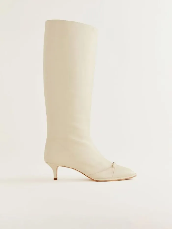 The Reformation Gal Knee High Boot Parmesan Leather 8211 Shoes