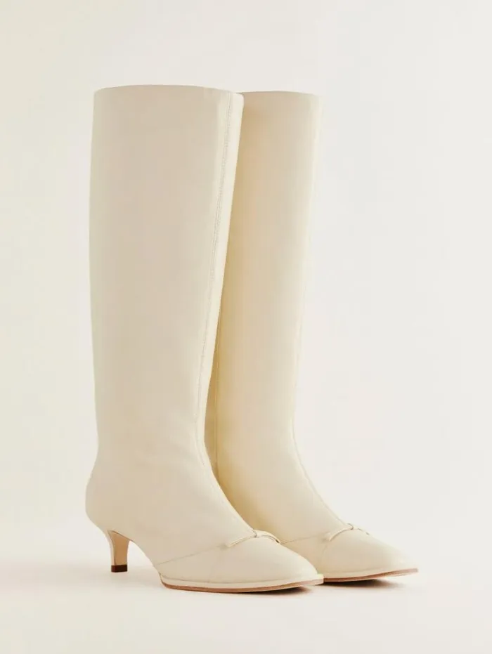 The Reformation Gal Knee High Boot Parmesan Leather 8211 Shoes