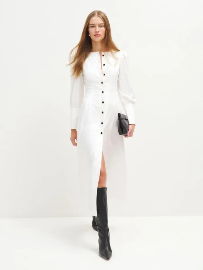 The Reformation Halia Dress White 8211 Clothing