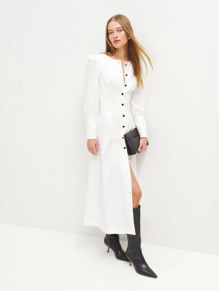 The Reformation Halia Dress White 8211 Clothing