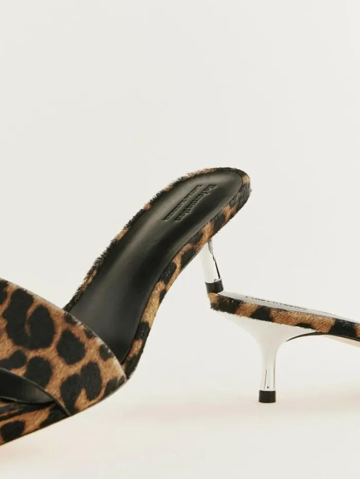The Reformation Hartzell Heeled Sandal Leopard Haircalf 8211 WeddingsShoes
