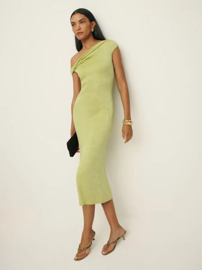 The Reformation Jamen Knit Dress Lime Squeeze 8211 ClothingWeddings
