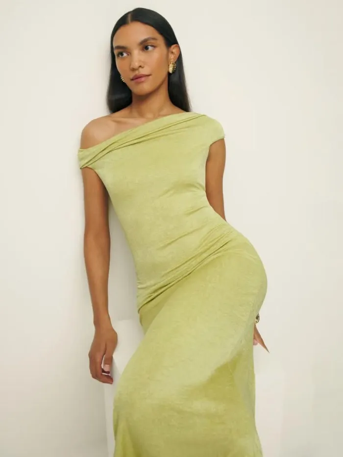 The Reformation Jamen Knit Dress Lime Squeeze 8211 ClothingWeddings