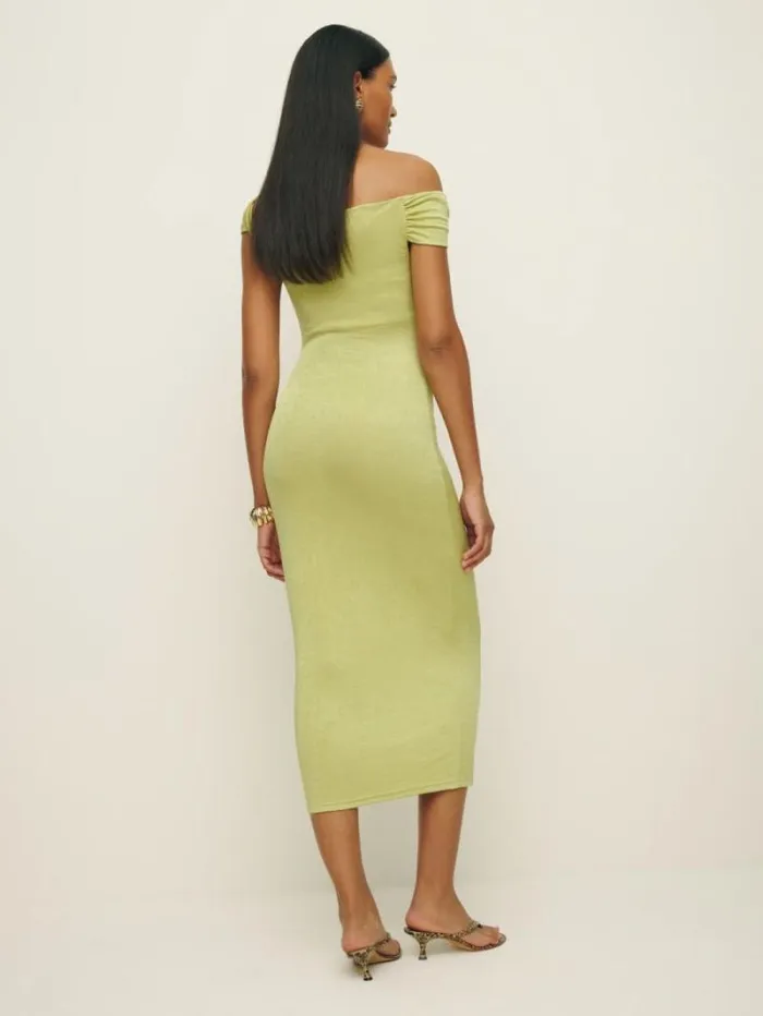 The Reformation Jamen Knit Dress Lime Squeeze 8211 ClothingWeddings