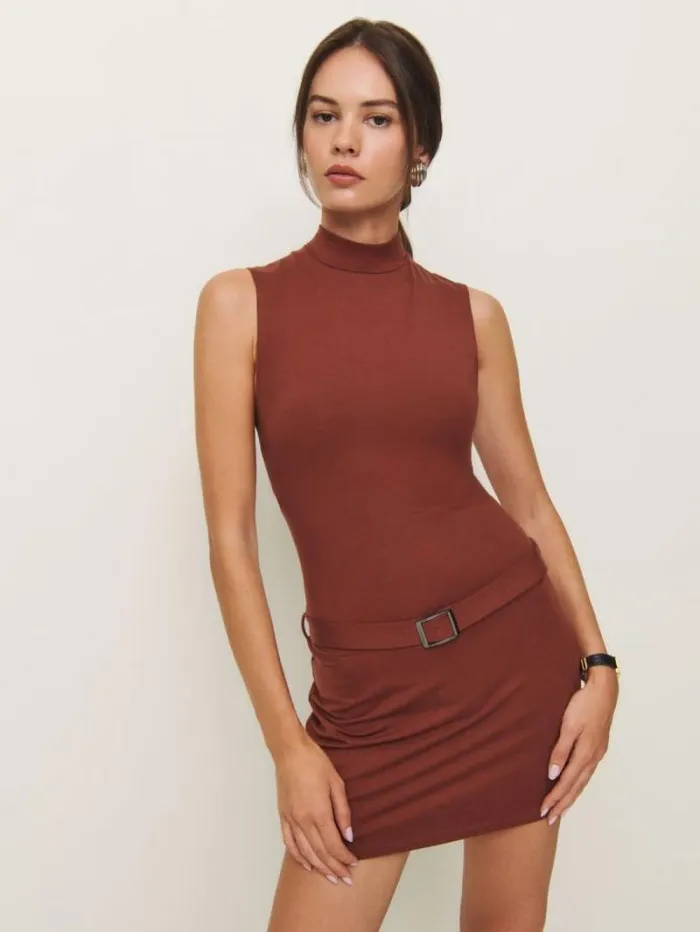 The Reformation Jemma Knit Dress Fig Jam 8211 Clothing