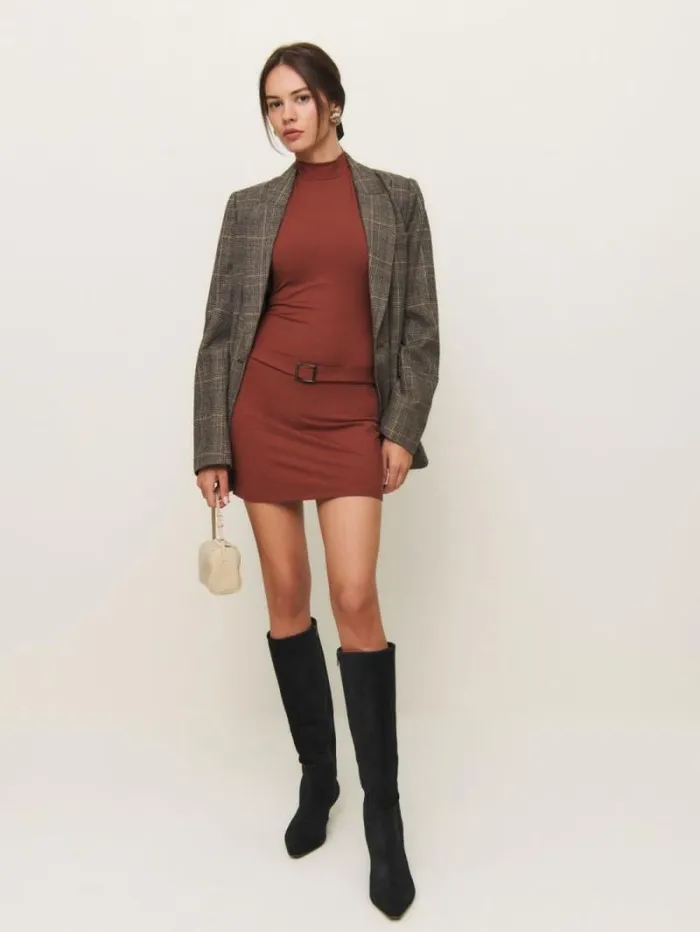 The Reformation Jemma Knit Dress Fig Jam 8211 Clothing