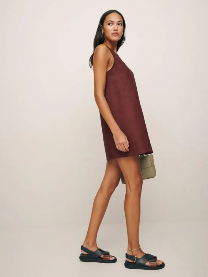 The Reformation Jessi Linen Dress Chianti 8211 Clothing