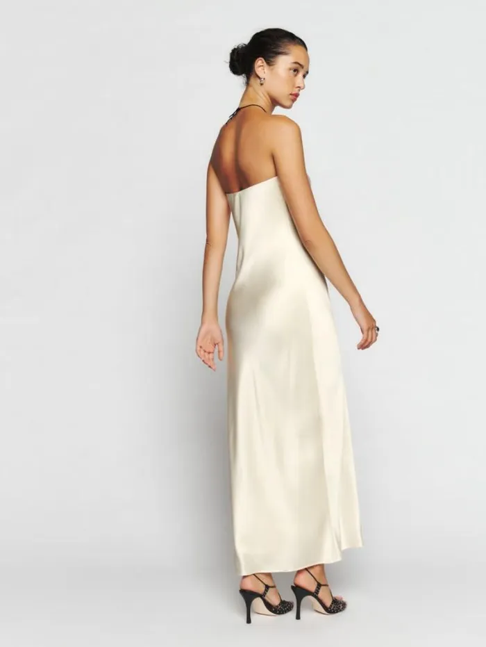 The Reformation Joana Silk Dress Fior Di Latte 8211 Clothing