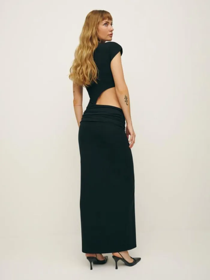The Reformation Kiana Knit Dress Black 8211 Clothing