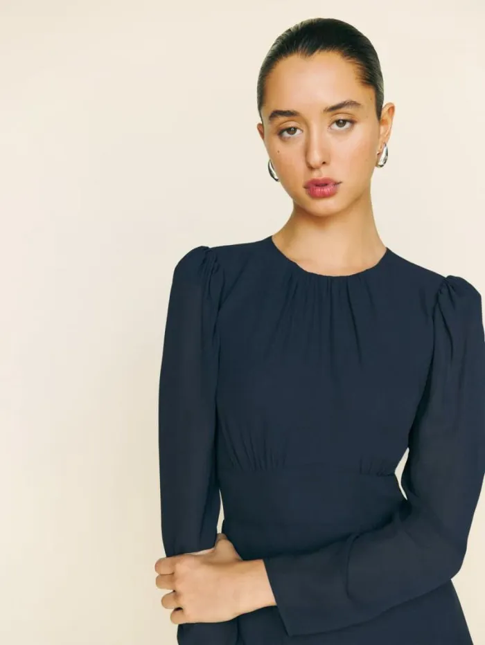 The Reformation Lysander Dress Midnight 8211 Clothing