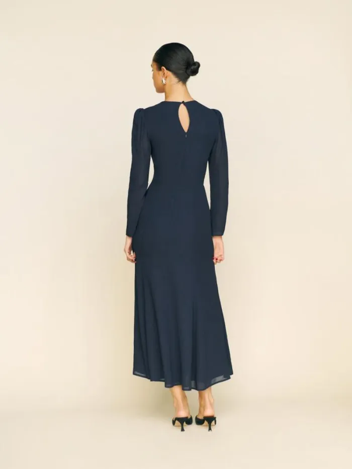 The Reformation Lysander Dress Midnight 8211 Clothing