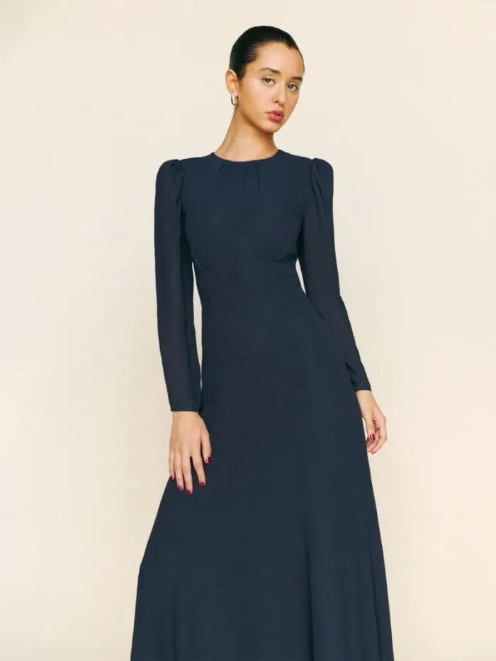 The Reformation Lysander Dress Midnight 8211 Clothing