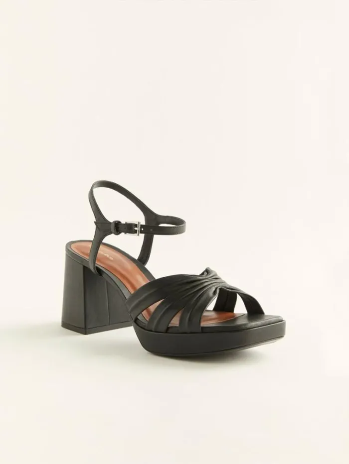 The Reformation Maize Platform Sandal Black Leather 8211 WeddingsShoes