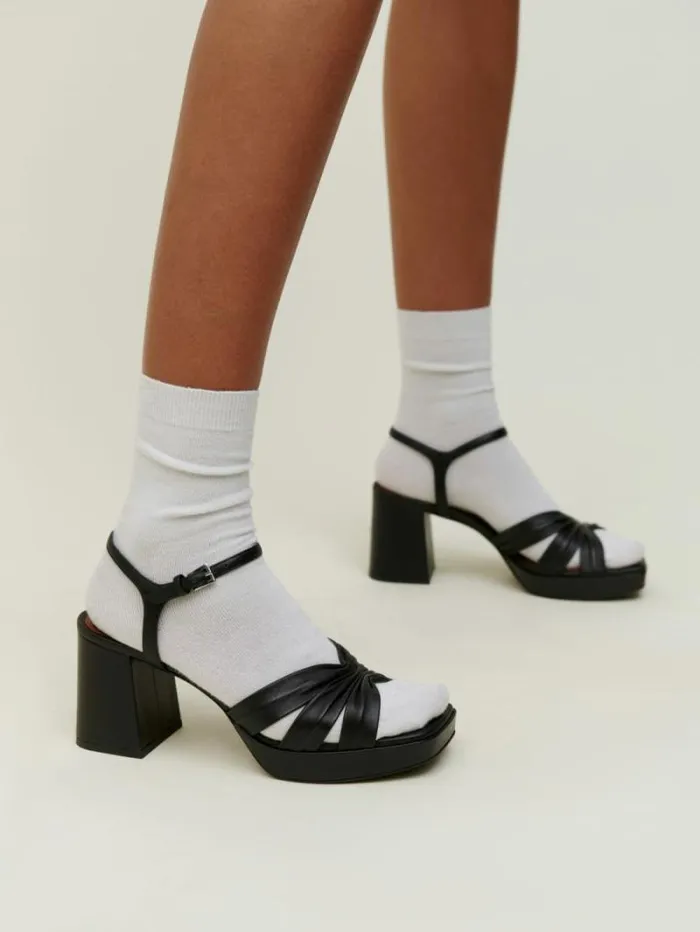 The Reformation Maize Platform Sandal Black Leather 8211 WeddingsShoes