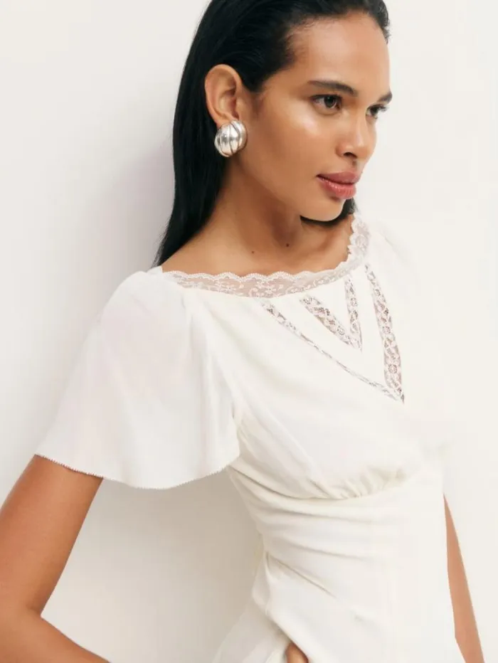 The Reformation Malena Dress White 8211 Clothing