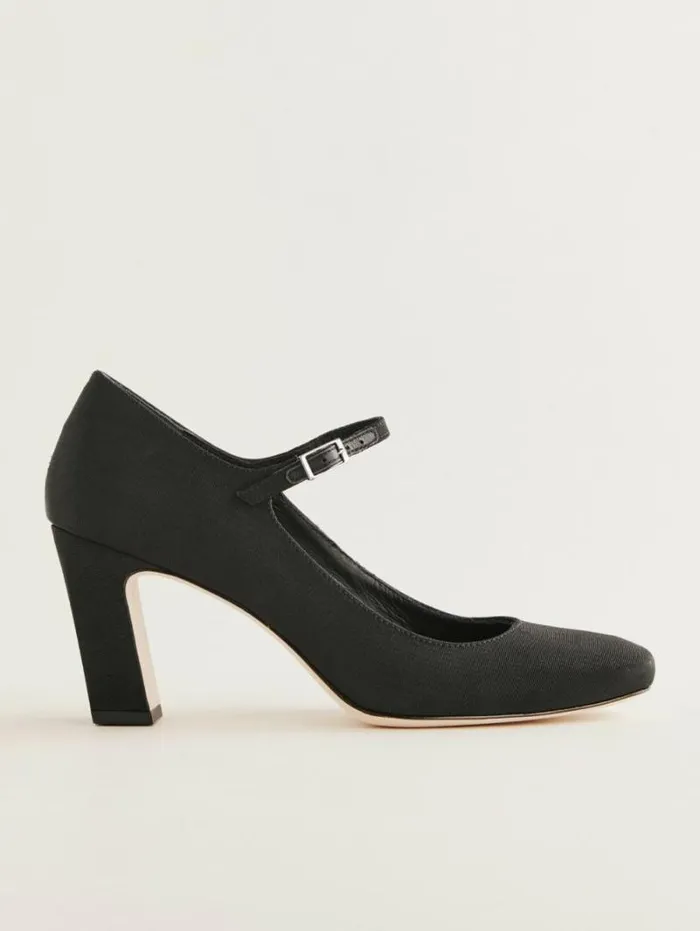 The Reformation Manuela Mary Jane Pump Black Moire 8211 Shoes