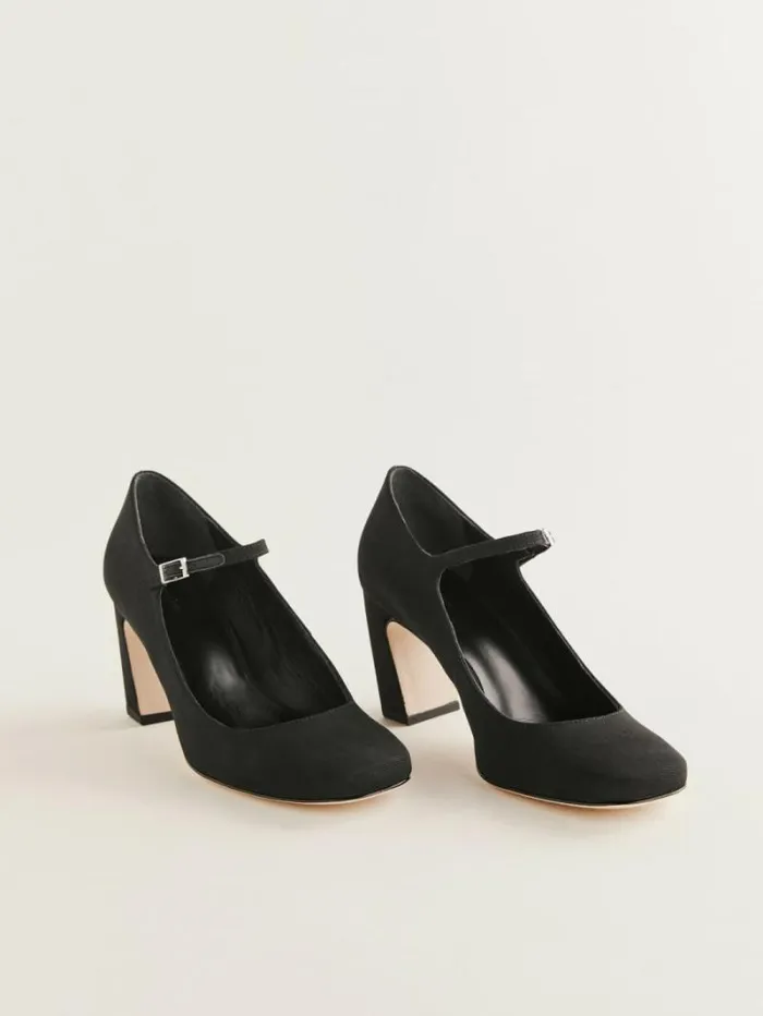 The Reformation Manuela Mary Jane Pump Black Moire 8211 Shoes
