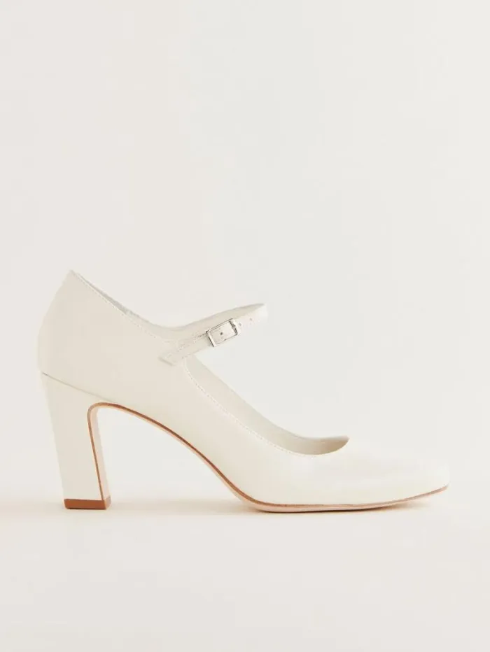 The Reformation Manuela Mary Jane Pump White Leather 8211 Shoes