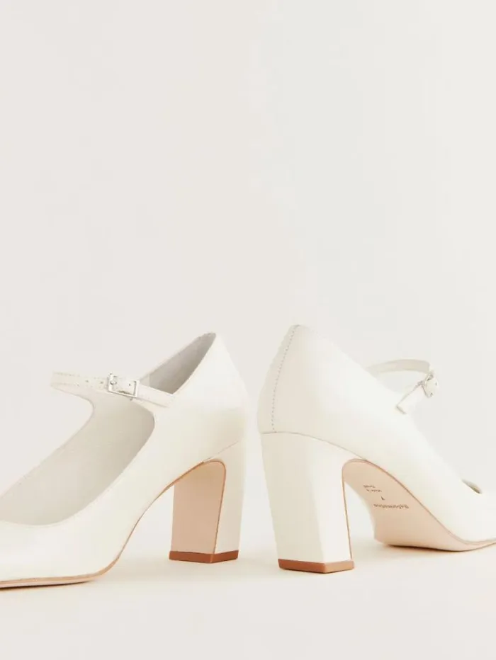 The Reformation Manuela Mary Jane Pump White Leather 8211 Shoes