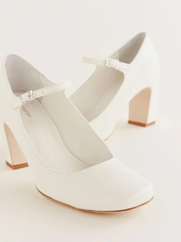The Reformation Manuela Mary Jane Pump White Leather 8211 Shoes