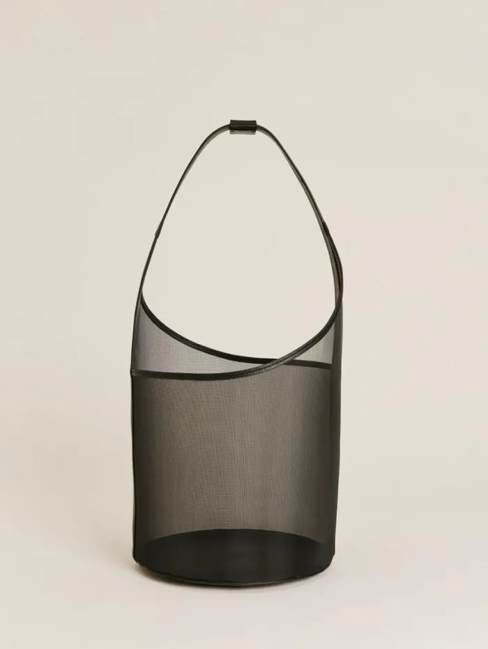 The Reformation Medium Mesh Silvana Bucket Bag Black Mesh 8211 Bags