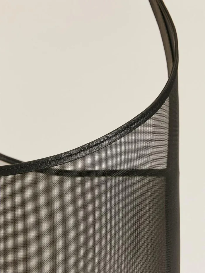 The Reformation Medium Mesh Silvana Bucket Bag Black Mesh 8211 Bags