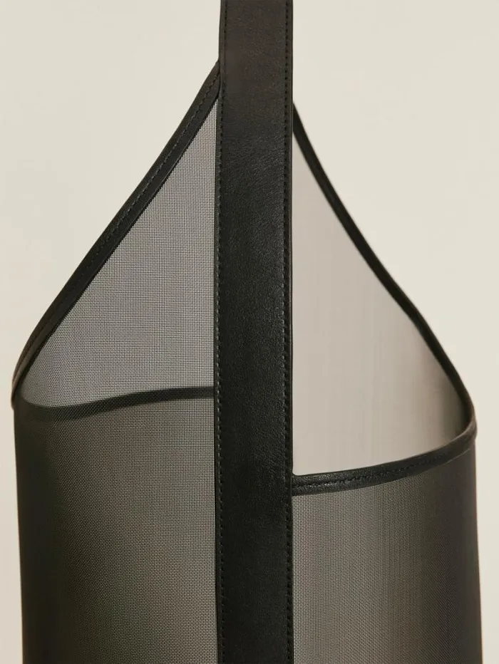 The Reformation Medium Mesh Silvana Bucket Bag Black Mesh 8211 Bags