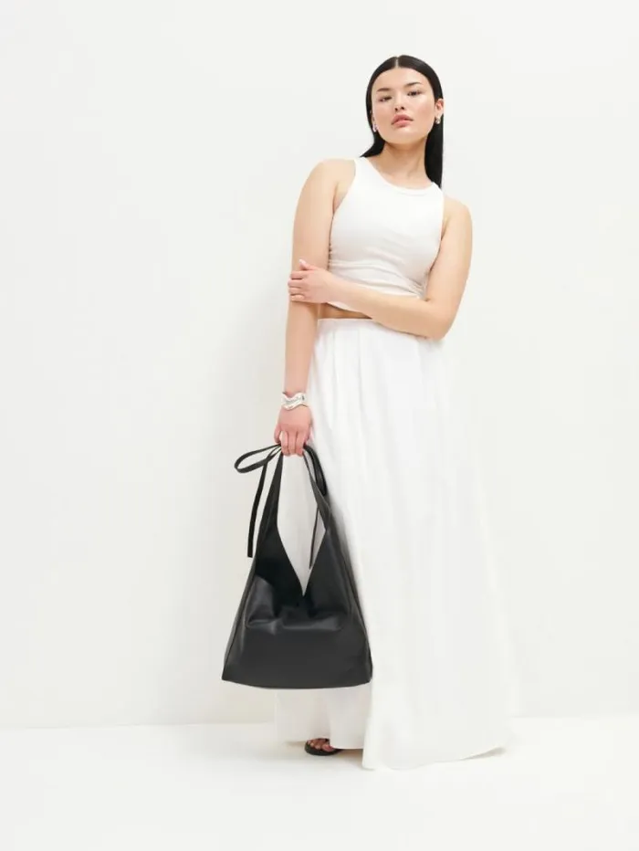 The Reformation Medium Vittoria Tote Bag Black Leather 8211 Bags