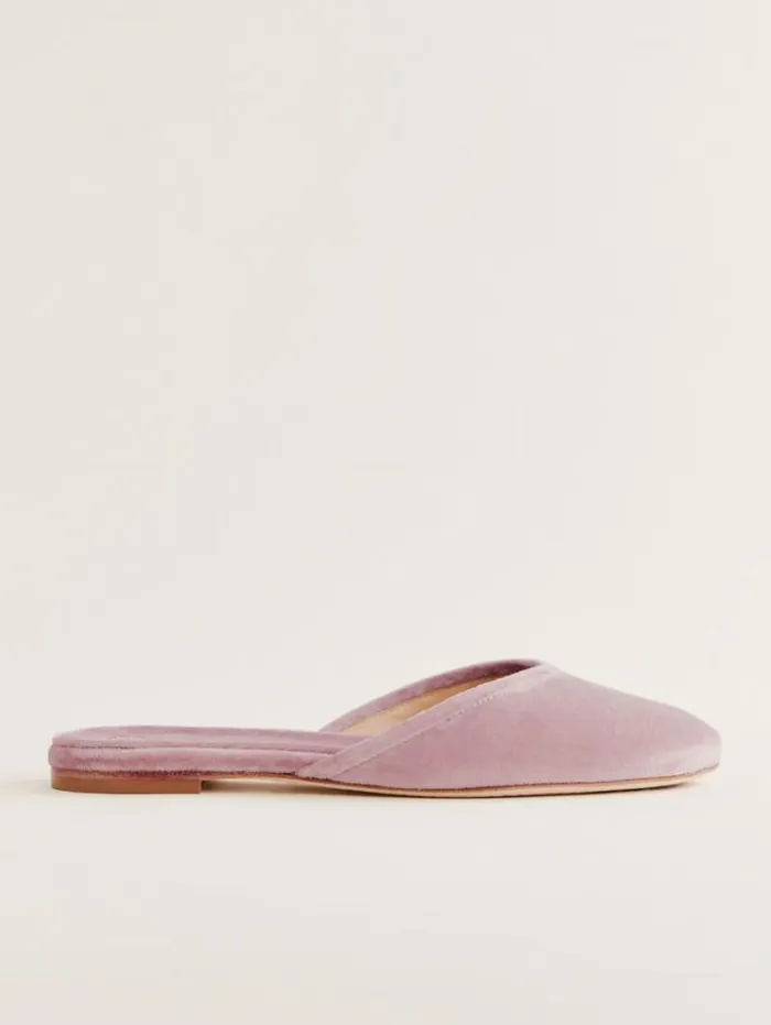 The Reformation Melly Flat Mule Magnolia Velvet 8211 Shoes