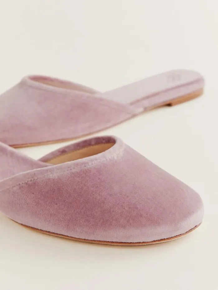 The Reformation Melly Flat Mule Magnolia Velvet 8211 Shoes