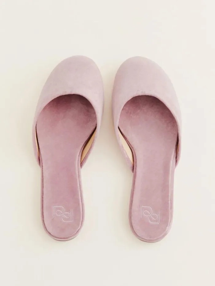 The Reformation Melly Flat Mule Magnolia Velvet 8211 Shoes