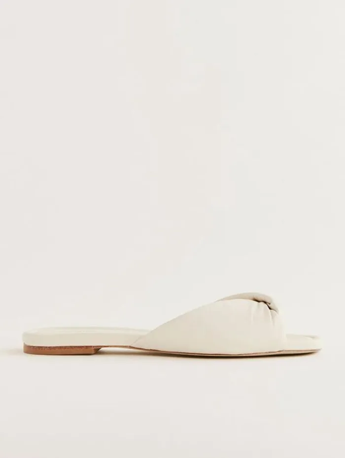 The Reformation Mikki Twist Flat Sandal Almond Leather 8211 Shoes